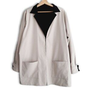 MAGELLANS / Reversible Jacket Coat Black & Light Beige Classic Neutral L Flawed